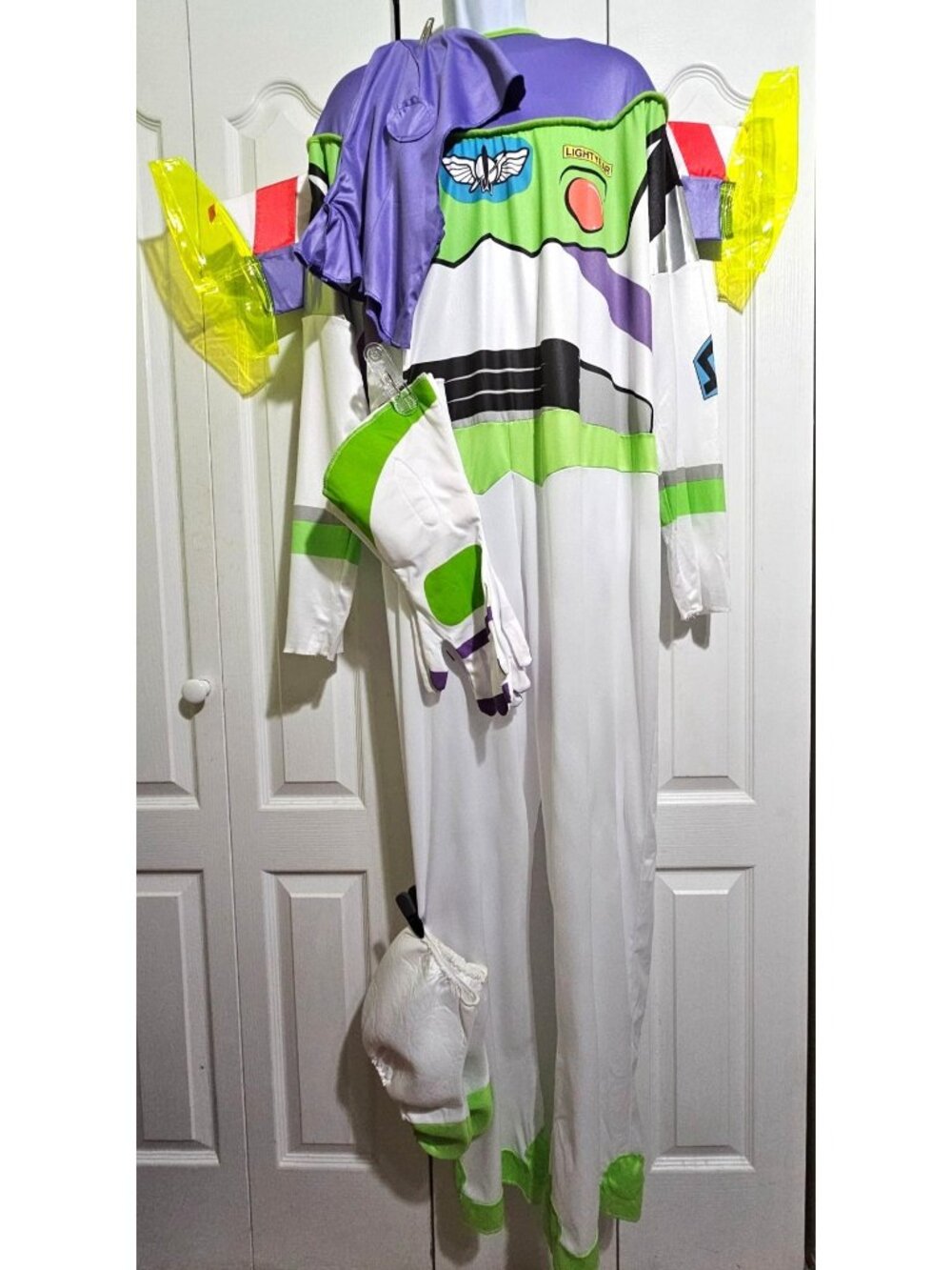 Buzz Lightyear Costume Wings Gloves Toy Story Halloween Disguise Adult Plus XXL